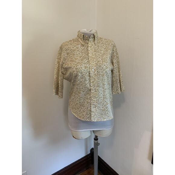 VTG 60s Country Cousins Western Calico Floral Short Sleeve button Down top Dura - Picture 14 of 16